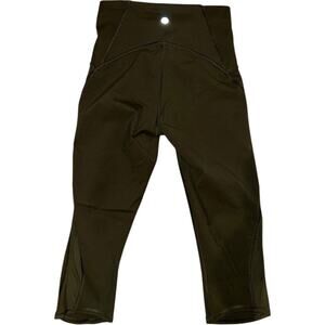 Lululemon Train Times Crop 17" Dark Olive Size 4 NEVER WORN